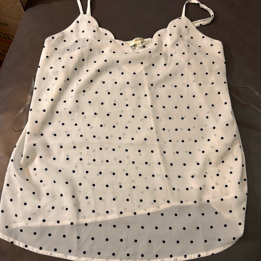 ANDREE BY UNIT Black and White Polka Dot Camisole
